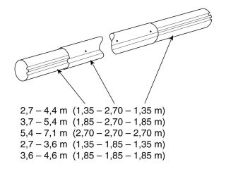 Telescopic adjustable pole - length: 3.7-5.4 m (anodized aluminum)