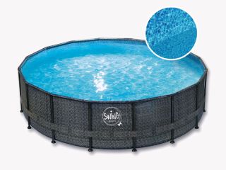 ELITE - WICKER FRAME POOL - 4,27 m x 1,07 m, Wicker dark (Herringbone)