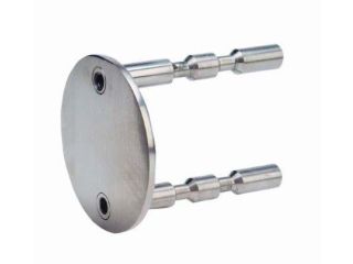 Stainless steel flange handles for railings - end cap right