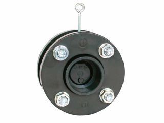Spring-loaded back flap with flange 90 mm