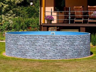 Above Ground Steel Wall Pool Azuro Stone Set Ø3,6x1,2 m (12 ft) with filter