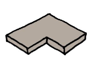 Sahara Tiling - Gray - Corner Flat Tile 90° Int. - 1 Piece