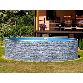 Above Ground Steel Wall Pool Azuro Stone Set Ø4x1,2 m (13 ft) with heat ...