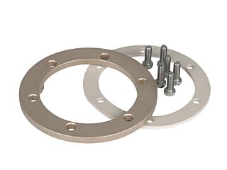 Flange set for floor drain for vinyl pools