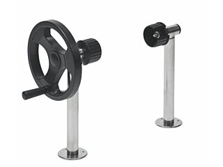 Stainless steel stand for fixed dispensing equipment (pair), flanges