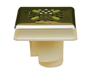 Floor drain ABS, square stainless steel cover AISI 316 – for foil