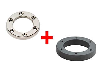 Stainless steel flange + plastic ring for mini nozzle for foil