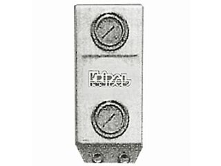 Double vertical panel with two glycerin pressure gauges